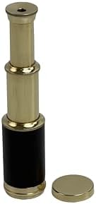 Antique Brass Leather Folding Telescope - Vintage Pirate Spyglass with Case