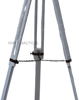 Vintage Antique Brass Telescope with Wooden Tripod Stand