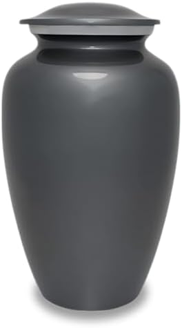 Personalized Cremation Urn - Gray Aluminum Custom Engraving Adult Urn