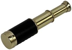 Antique Brass Leather Folding Telescope - Vintage Pirate Spyglass with Case