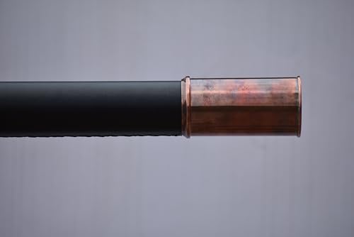 Brass Single Barrel Telescope with Wooden Tripod Stand