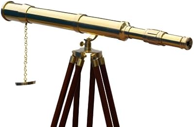 Brass Navy Griffith Adjustable Tripod Decorative Telescope Stand