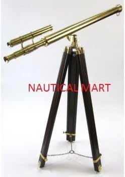 Vintage Style Brass Griffith Telescope with Wooden Tripod
