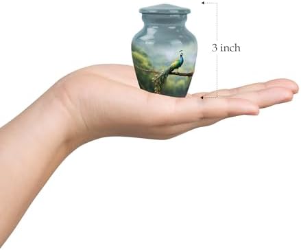 Peacock Design Cremation Urns - 3Inch Ashes Urns Pack of 4