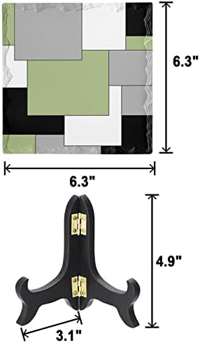 Abstract Art Desk Decor with Color Block Plaque 1