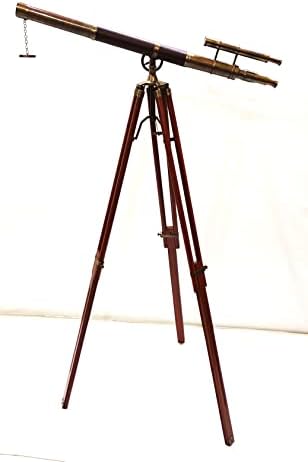 Vintage Harbor Master Telescope on Wooden Tripod