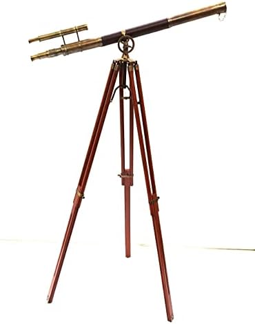 Vintage Harbor Master Telescope on Wooden Tripod