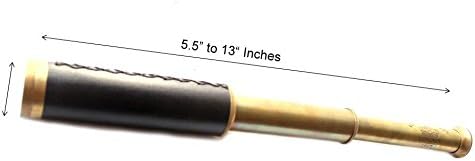 Nautical Brass Telescope with Wooden Box Pirate Decor 6 Inch Scope