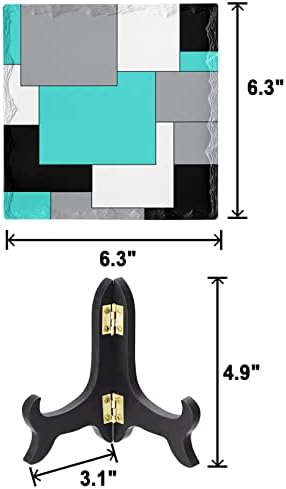 Wooden Stand Desk Decor with Color Block Plaque