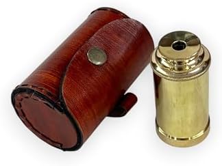 Solid Brass Handheld Telescope 6 Nautical Pirate Spy Glass Telescope with Leather Case