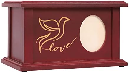 Wooden Urns for Human Ashes - Decorative Cremation Urn with Frame