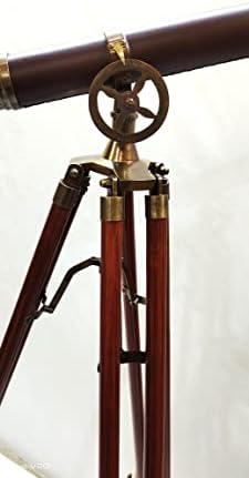 Vintage Harbor Master Telescope on Wooden Tripod