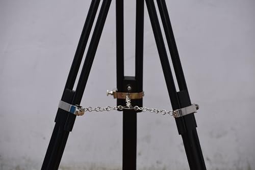 Mary Nautical Nickel Double Barrel Telescope with Wooden Stand