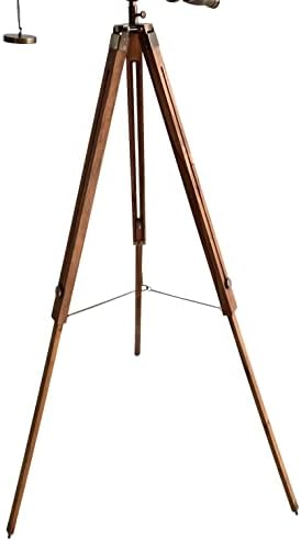 Antique Brass Textured Nautical Telescope Floor Standing Decor