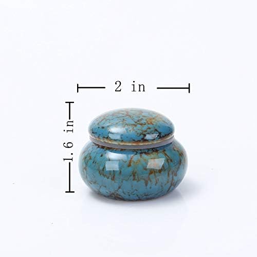 Small Ceramic Urn for Human Ashes - 16 Inch Blue