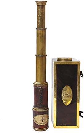 Nautical Vintage Brass Telescope with Leather Accents