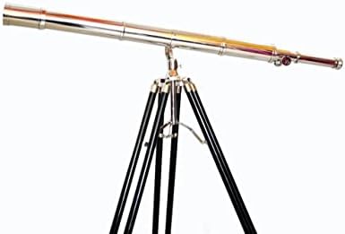 Vintage Single Barrel Brass Telescope on Tripod Stand