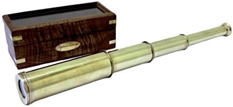 Copper Victorian Marine Telescope with Wooden Box