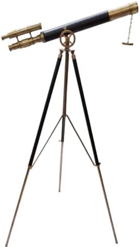 Vintage Marine Brass Telescope with Adjustable Tripod Stand