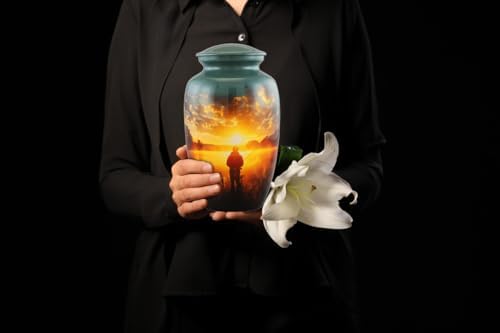 Fishing Cremation Urn For Adult Ashes Handmade Velvet Bag Urn 200 Cubic Inch