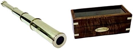 Copper Victorian Marine Telescope with Wooden Box