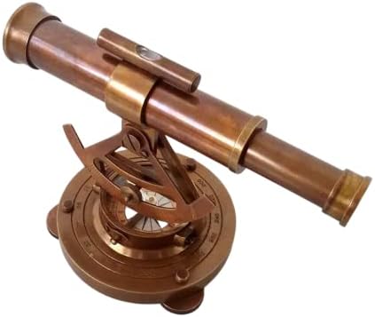 Vintage Compass Survey Instrument Brass Theodolite Alidade Transit Telescope