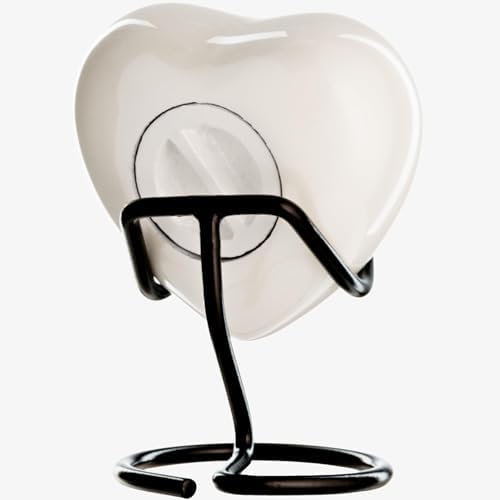 Small Heart Shaped Urn for Ashes with Cross