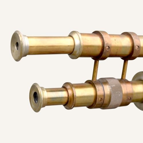 Globle Antique Craft Vintage Brass Binocular Telescope with Wooden Tripod Stand