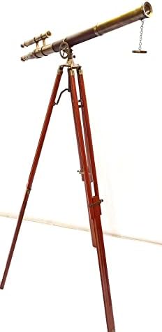 Vintage Harbor Master Telescope on Wooden Tripod