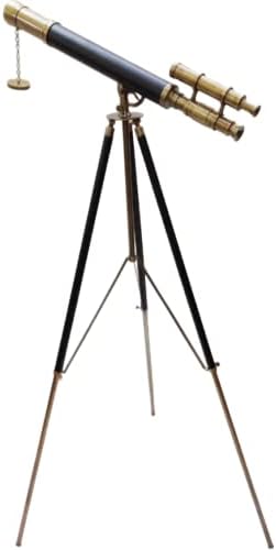 Vintage Marine Brass Telescope with Adjustable Tripod Stand