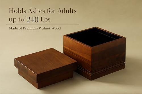 Evergreen Memorials Handcrafted Walnut Urn for Human Ashes