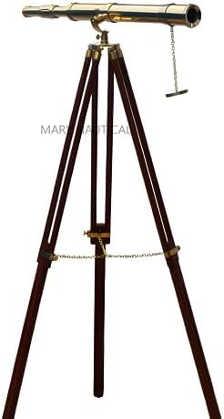 Brass Navy Griffith Adjustable Tripod Decorative Telescope Stand