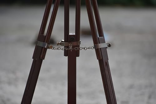 Antique Brass Telescope Floor Standing Spyglass with Adjustable Tripod