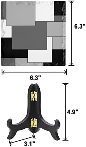 Abstract Art Desk Decor with Color Block Plaque