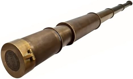 Vintage Royal Navy Telescope Brass Compass Spyglass Lid Cap