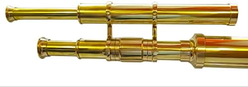 Vintage Brass Telescope with Adjustable Tripod Stand for Home Decor