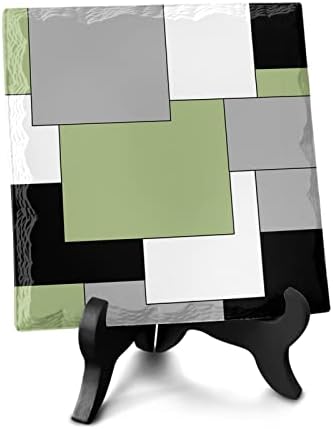 Abstract Art Desk Decor with Color Block Plaque 1