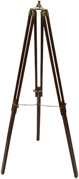 Vintage Marine Solid Brass Telescope with Brown Tripod