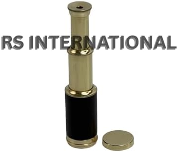 Antique Brass Leather Folding Telescope - Vintage Pirate Spyglass with Case