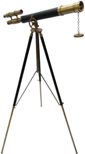 Vintage Marine Brass Telescope with Adjustable Tripod Stand