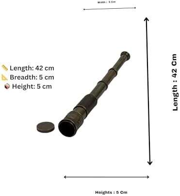 RS INTERNATIONAL 42 cm Antique Brass Folding Telescope Nautical Spyglass for Travel Dcor