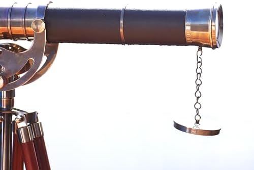 FOR MY SON Antique Brass Telescope with Wooden Stand