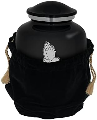 Homage Medium Custom Engraved Praying Hands Cremation Urn - Graphite Grey
