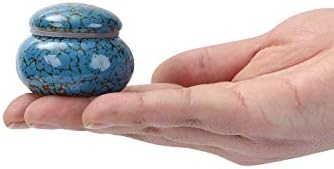 Small Ceramic Urn for Human Ashes - 16 Inch Blue