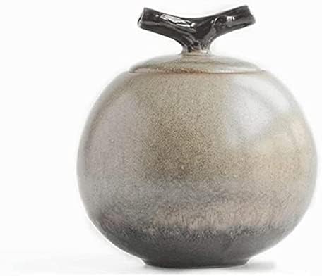 Mini Decorative Urn for Human or Pet Ashes Yellow Ceramic