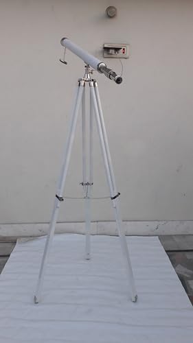 FOR MY SON 27 Brass Telescope with White Wooden Tripod Stand