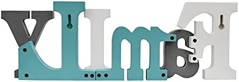 E-view Distressed Teal Wooden Letters Family Sign