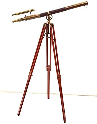 Vintage Harbor Master Telescope on Wooden Tripod