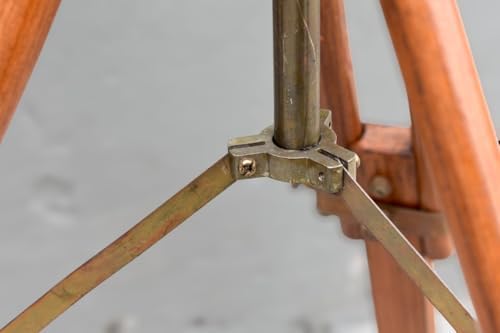 Globle Antique Craft Vintage Brass Binocular Telescope with Wooden Tripod Stand