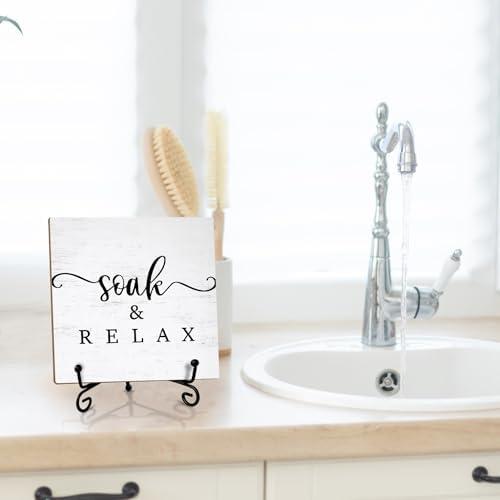 ZEDEV Bathroom Decor Sign with Support Stand